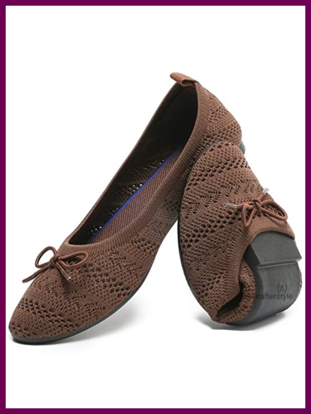 Crochet Lace Mesh Ballet Flats with Bowknot Slip On